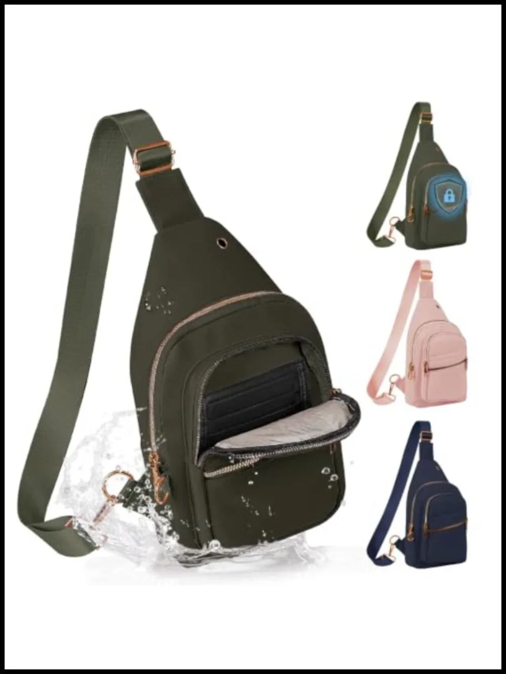 Waterproof RFID Travel Sling Backpack Crossbody Bag for Women Men